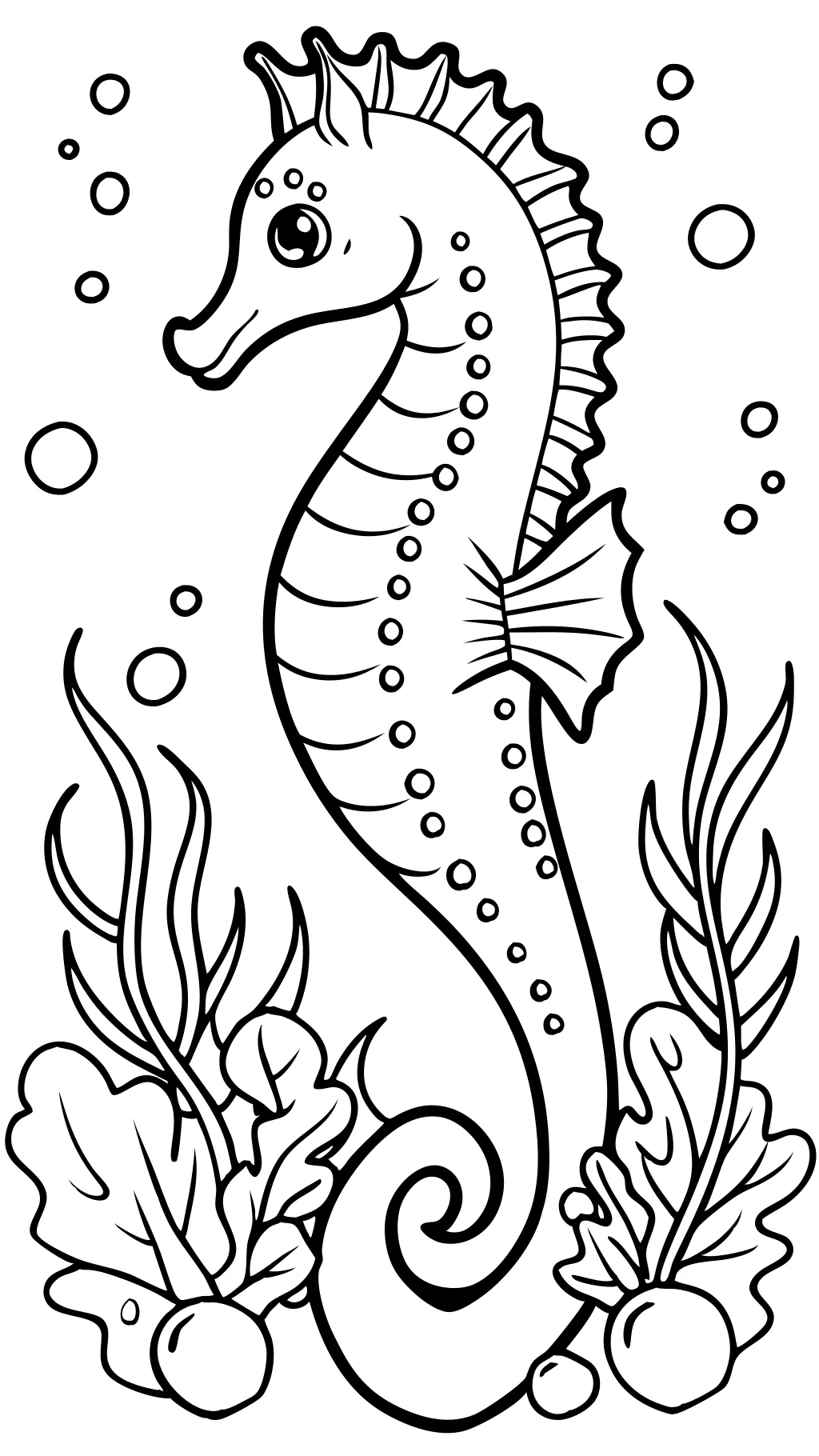 sea horse coloring page